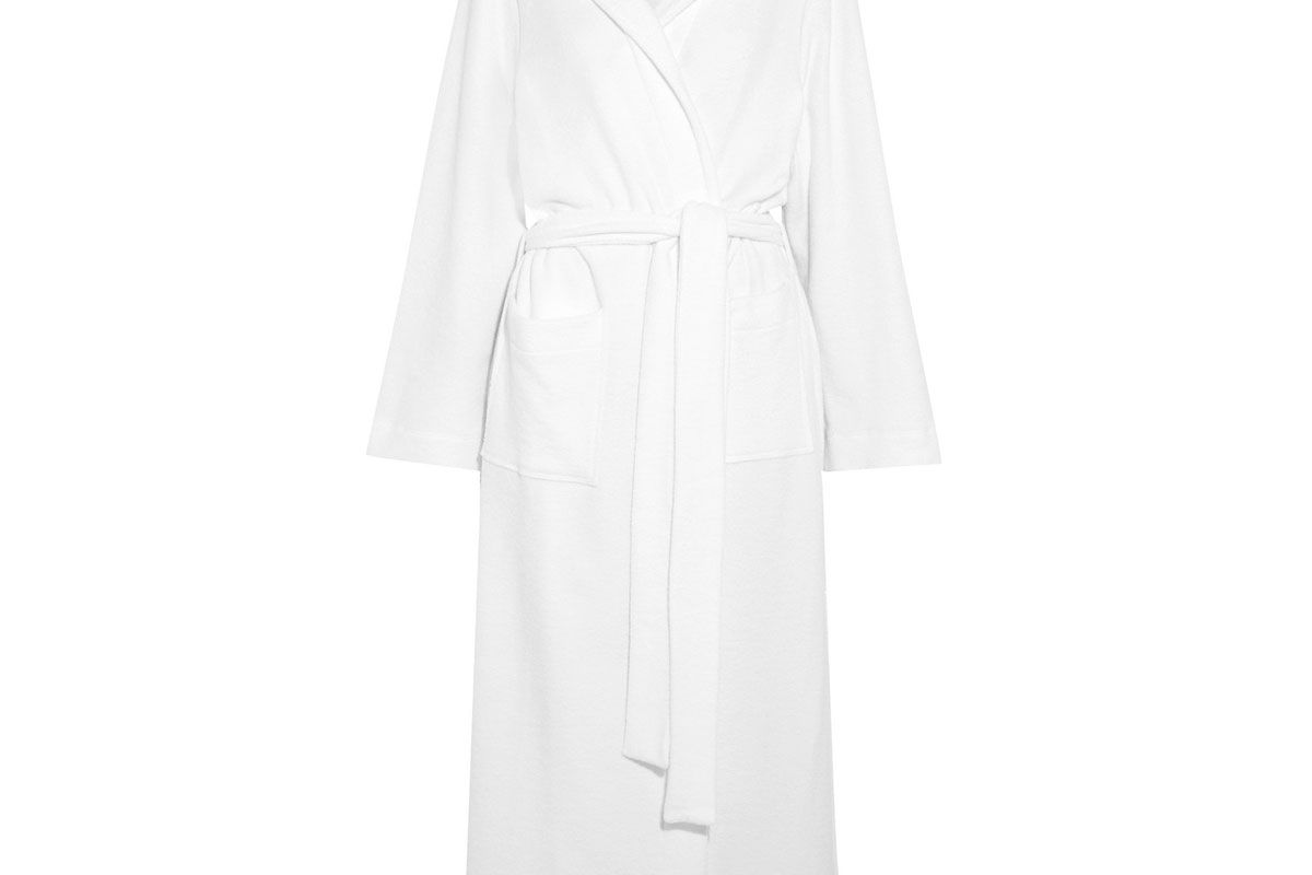 hanro hooded terry robe