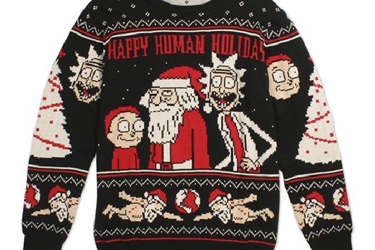 Rick and Morty Happy Human Holiday Ugly Christmas Sweater