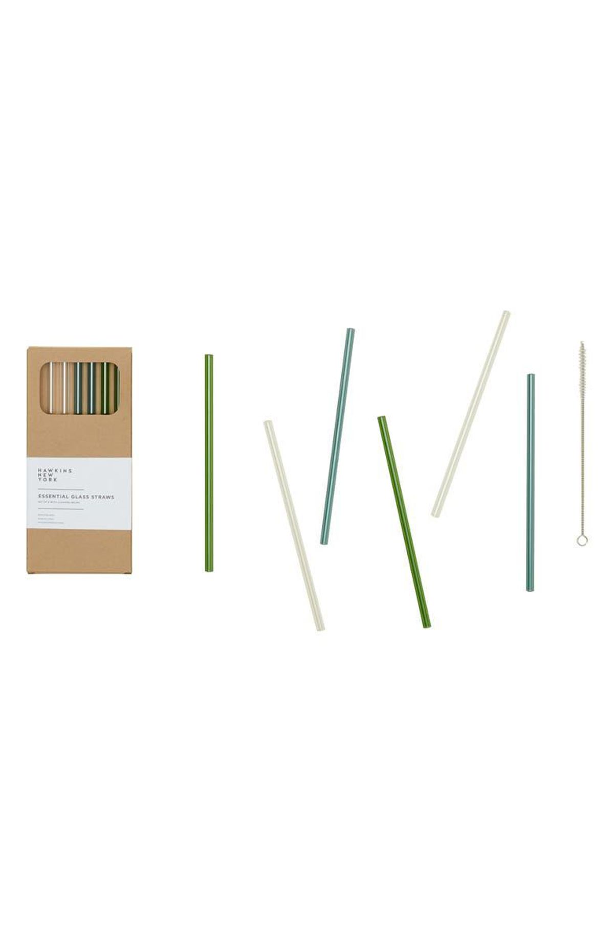 hawkins new york set of 6 essential glass straws