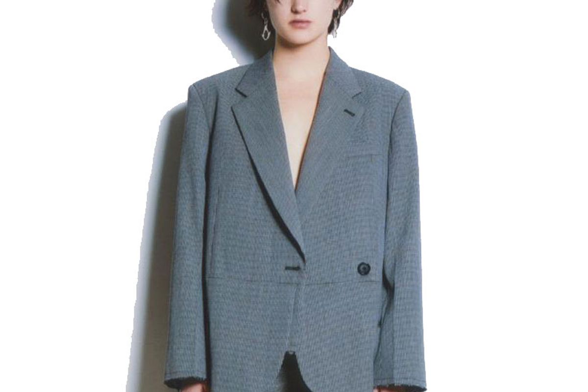 Deconstructed Houndstooth Blazer