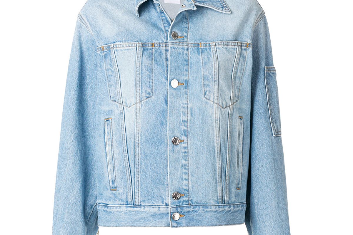 helmut lang bead fringe denim jacket