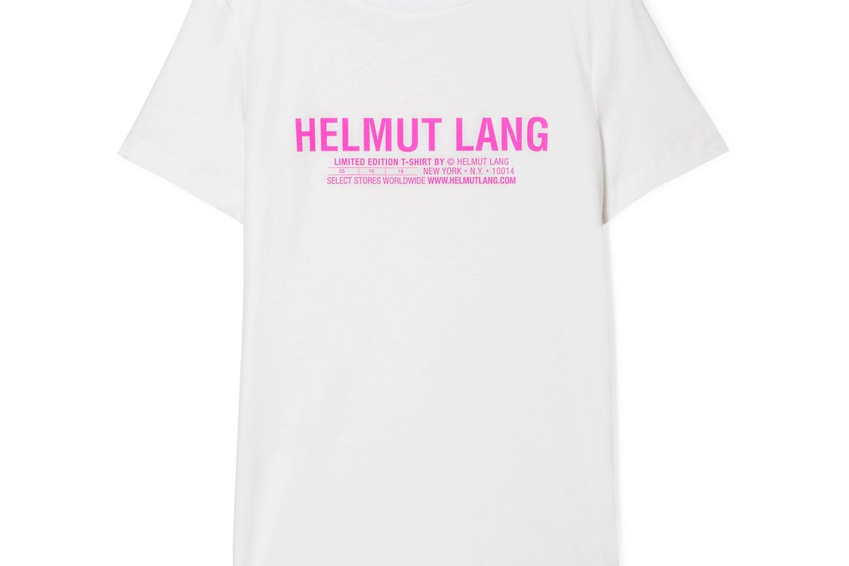 helmut lang printed cotton jersey t-shirt