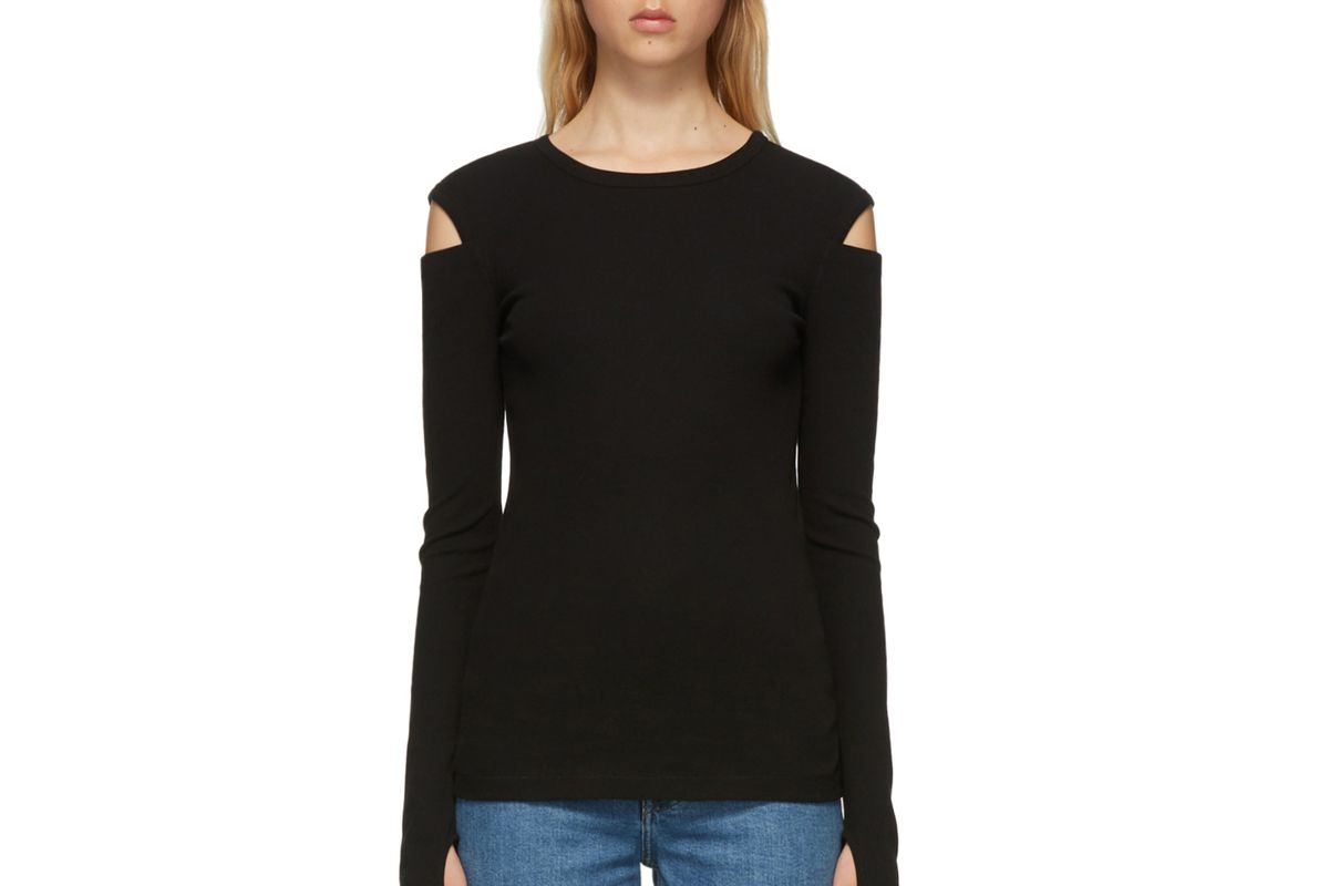 helmut lang rib slash long sleeve t-shirt