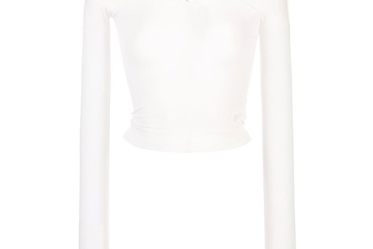 helmut lang sheer cropped top