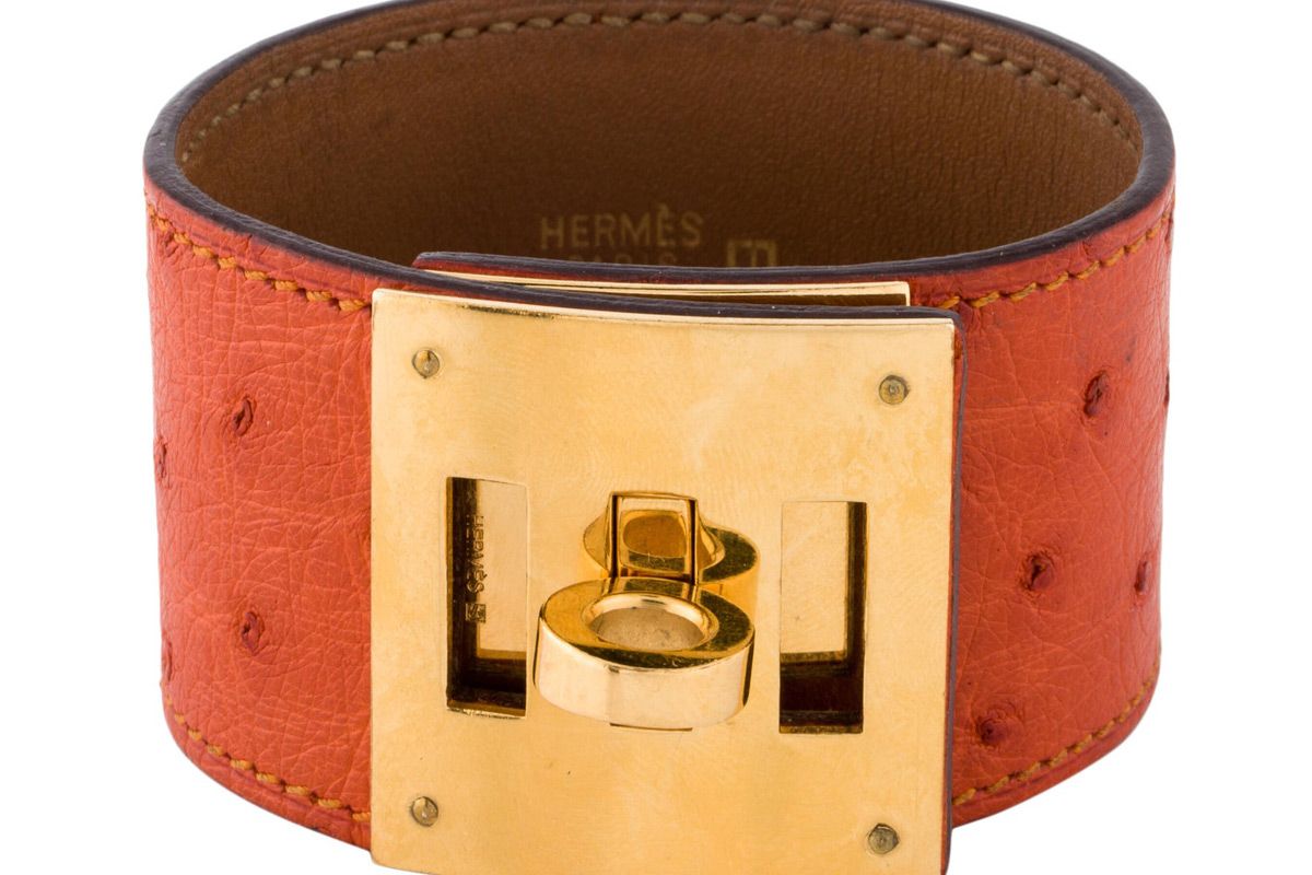 hermes ostrich kelly dog bracelet