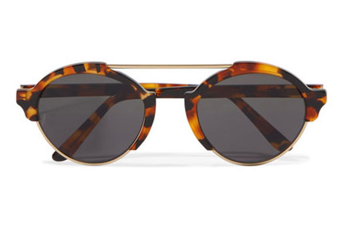 Milan III round-frame acetate and gold-tone sunglasses