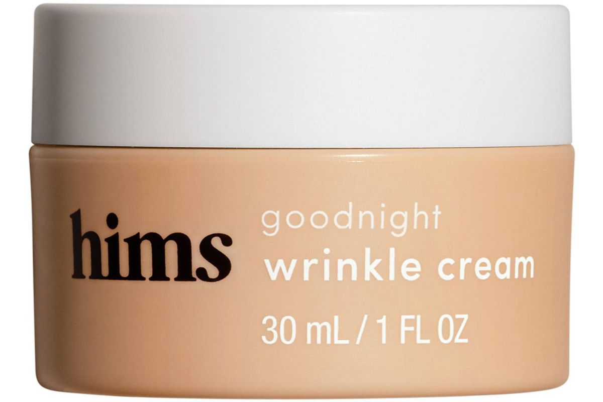 hims goodnight wrinkle cream caffeine infused moisturizer and de puffer