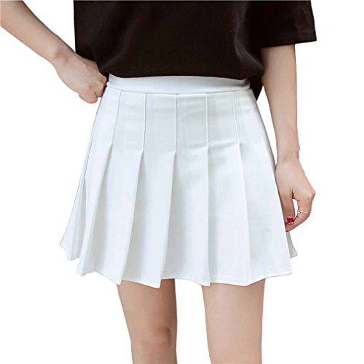 hoerev women girls short high waist pleated skater tennis skirt