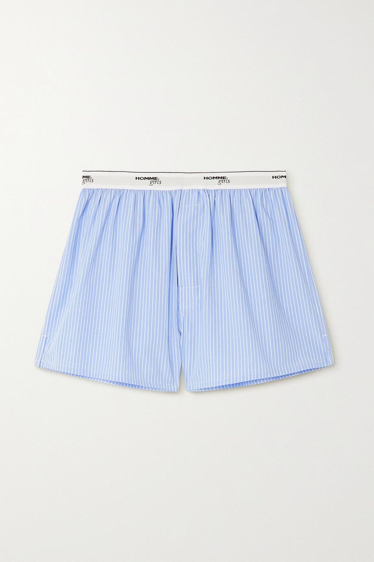 hommegirls pinstriped cotton poplin shorts