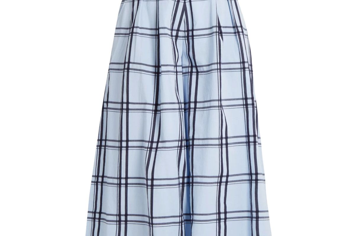 house of holland checked cotton wide leg culottes
