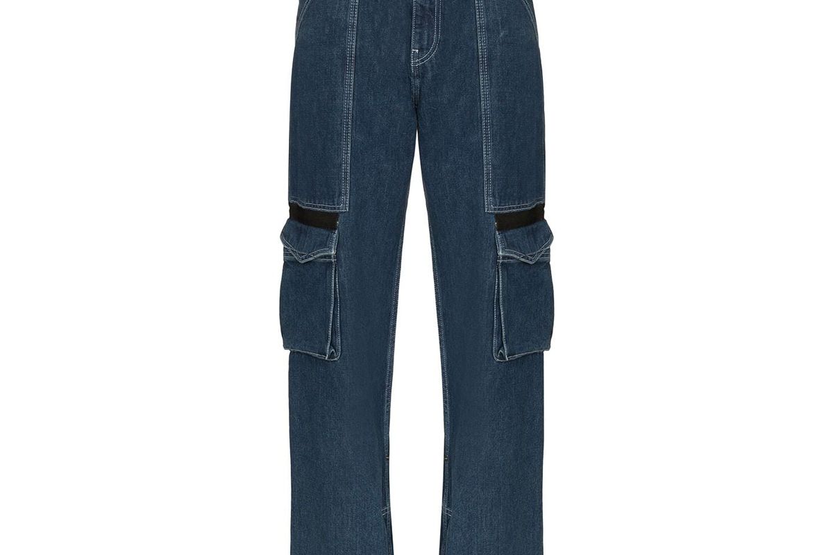 house of holland mid rise cargo pocket straight leg jeans