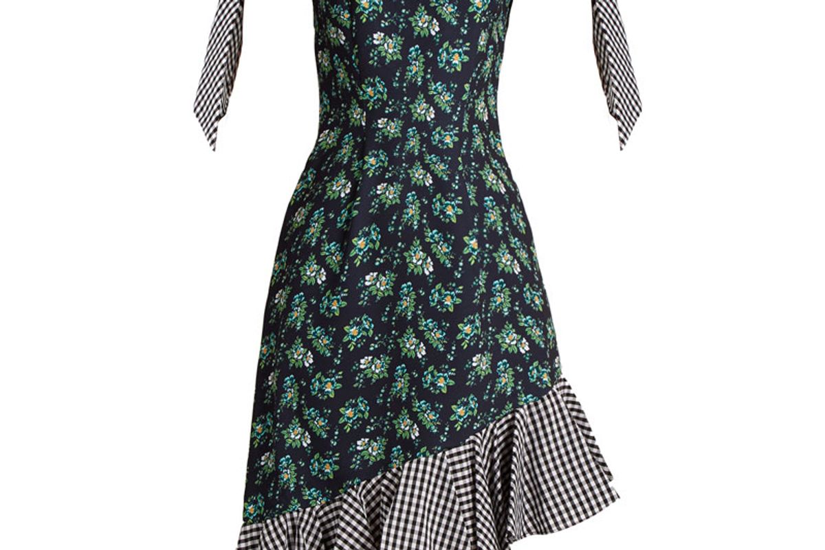 Off-the-Shoulder Floral Print Cady Dress