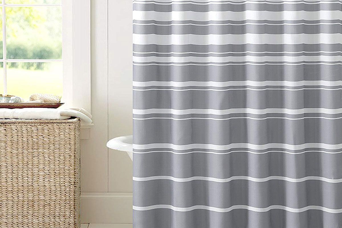hudson and essex faux linen fabric shower curtain