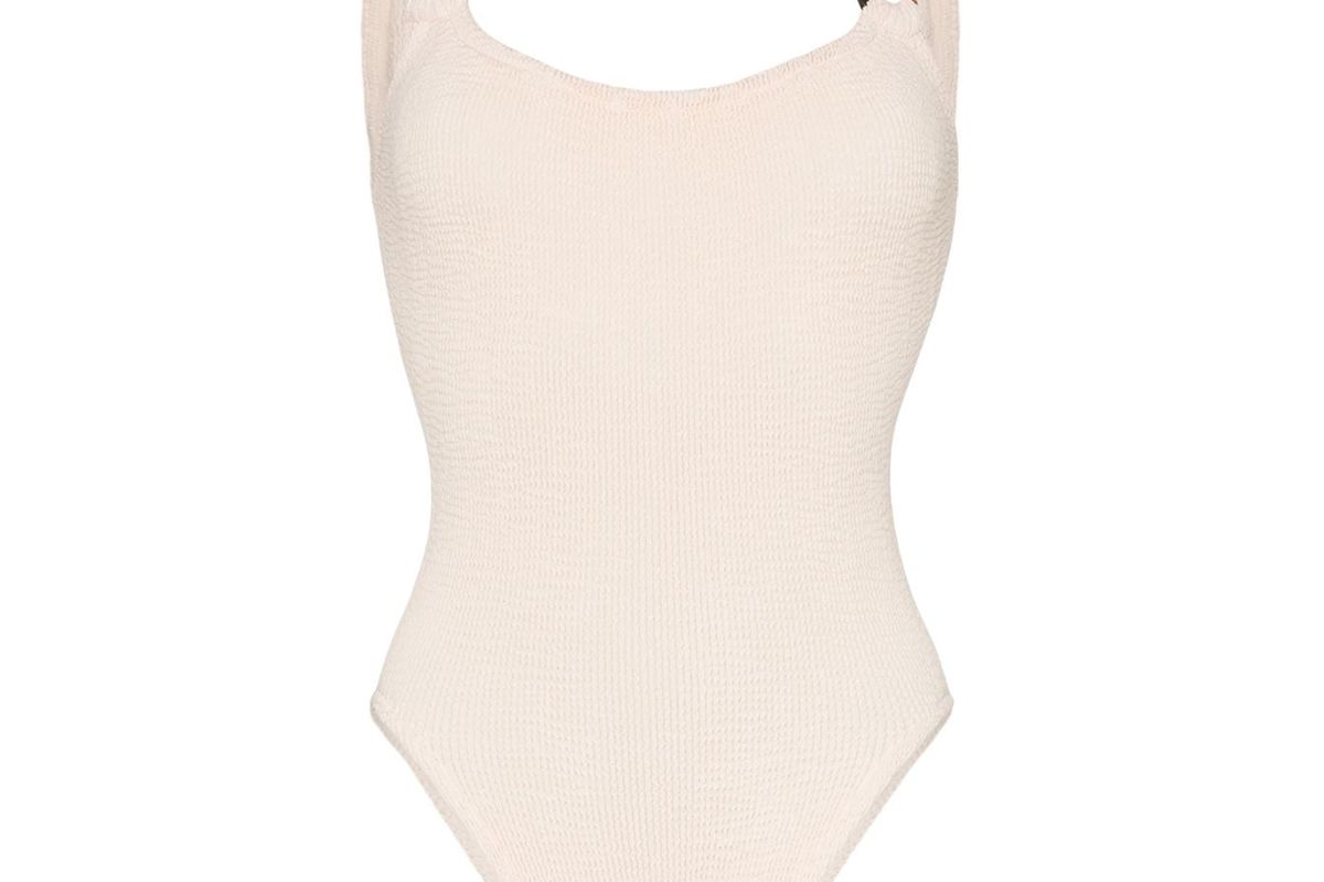 hunza g domino crinkle effect swimsuit