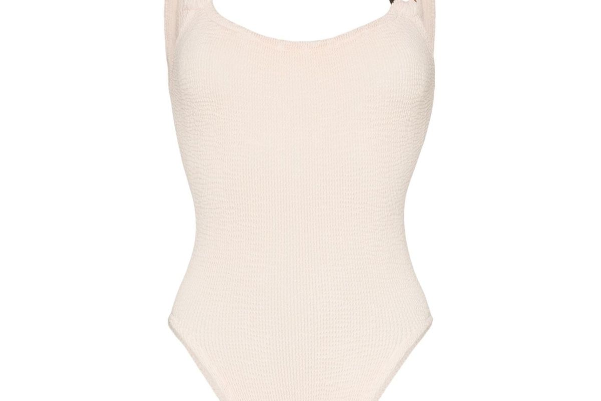 hunza g domino crinkle effect swimsuit