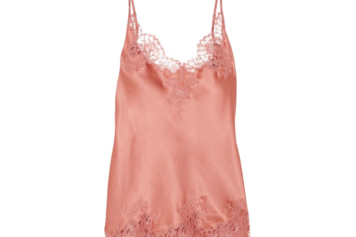 id sarrieri east of eden chantilly lace trimmed silk blend satin camisole
