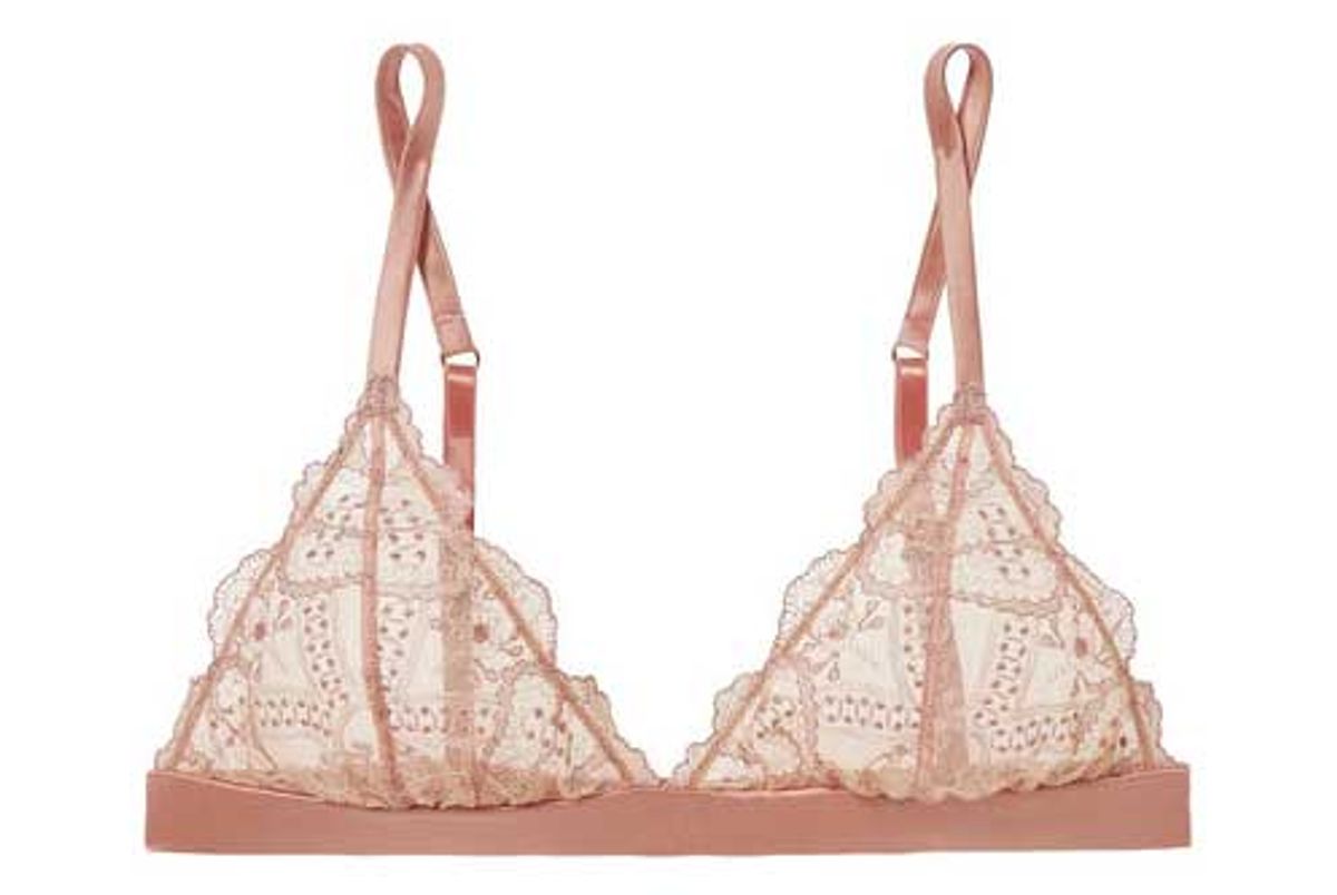 id sarrieri satin trimmed embroidered tulle soft cup triangle bra