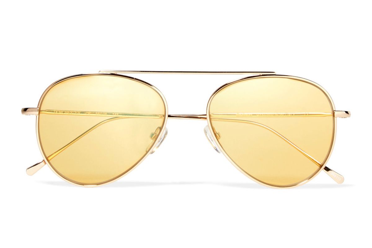 Dorchester Aviator-Style Gold-Tone Sunglasses