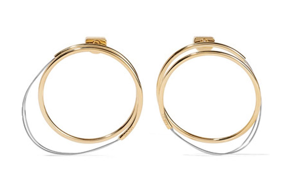 Gold and Silver-Tone Hoop Earrings