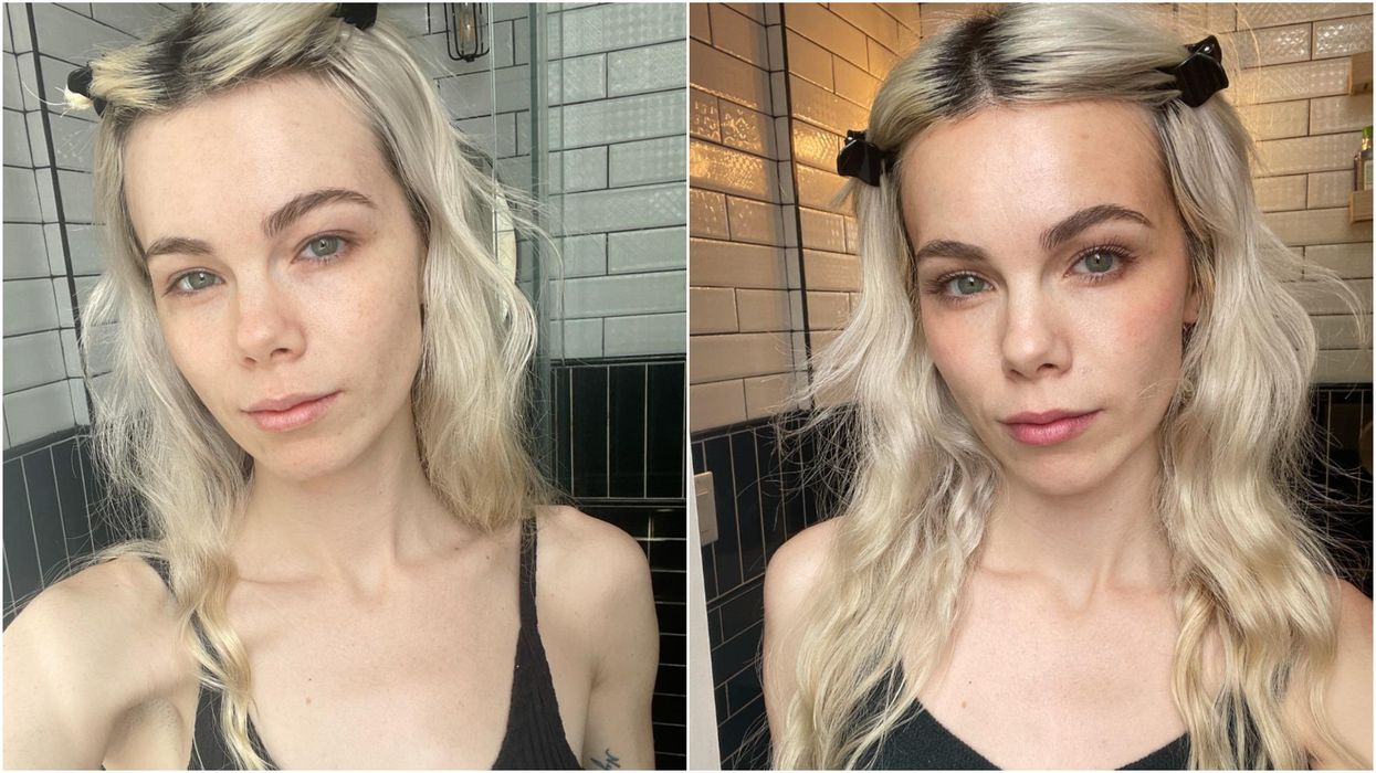 no makeup model before and after
