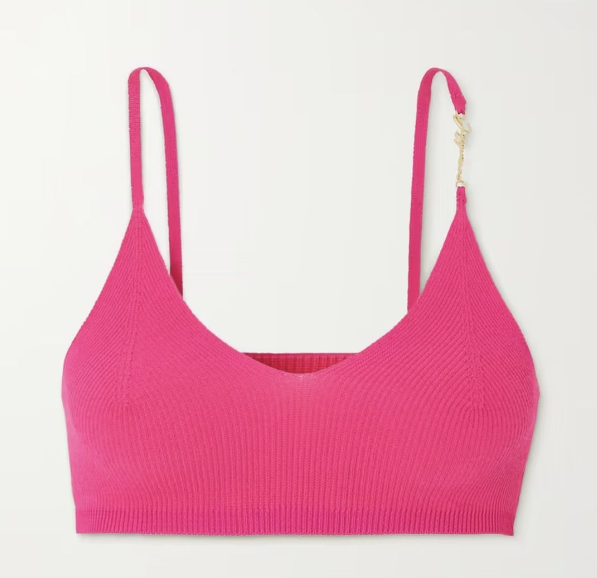 Pralu Cropped Embellished Ribbed-knit Top