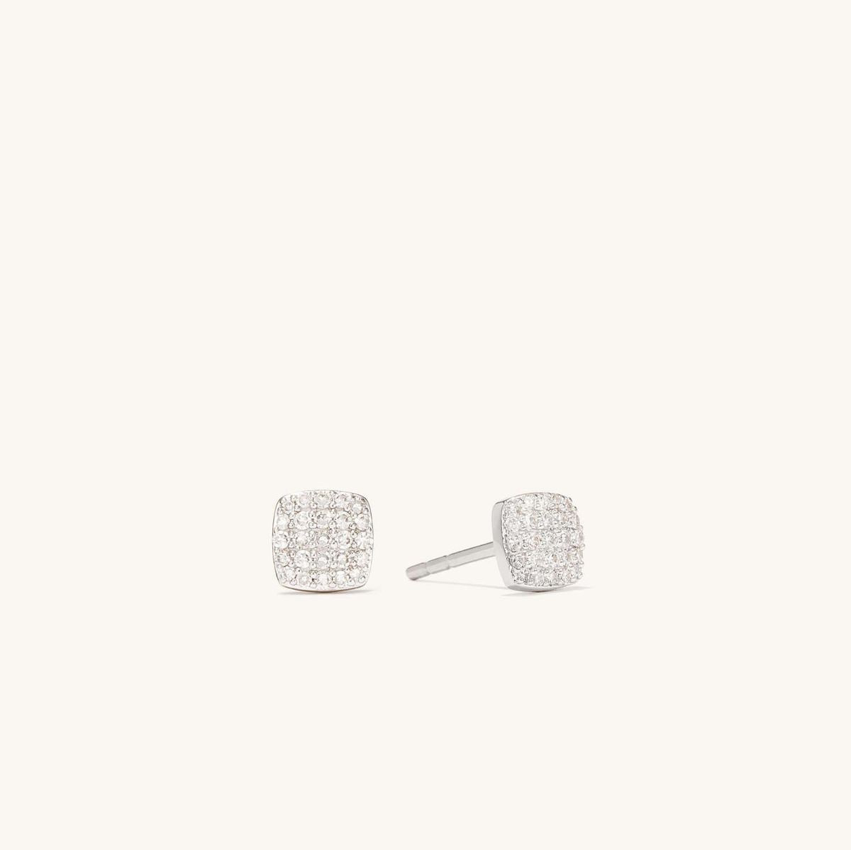 Pave Diamond Cushion Studs