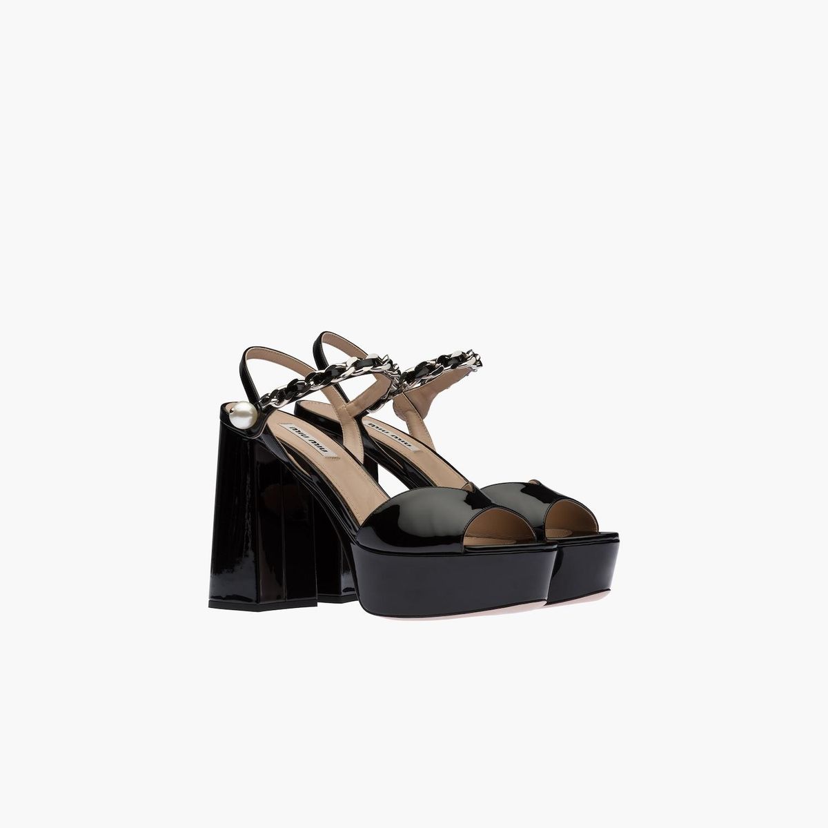 Patent Leather Platform Sandals
