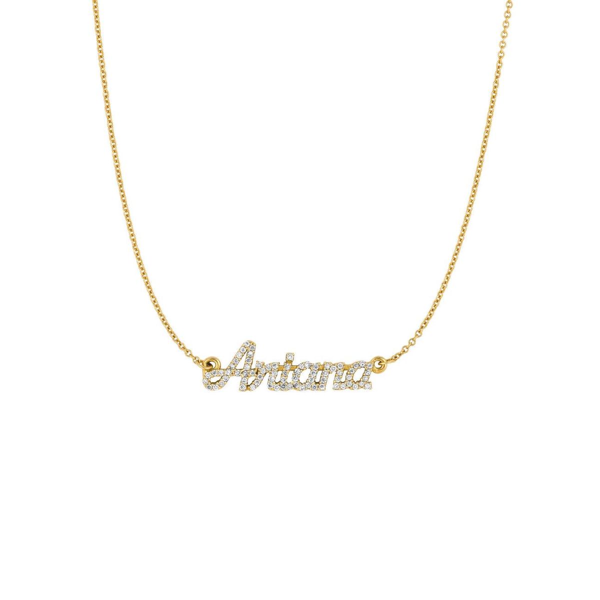 Diamond Nameplate Necklace