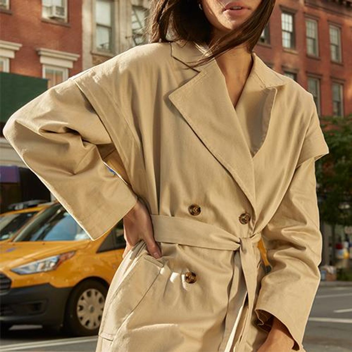Women’s Créme Brulee Extended Shoulder Trench