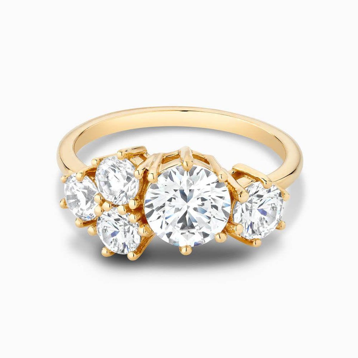 Large Diamond Cluster Engagement Ring