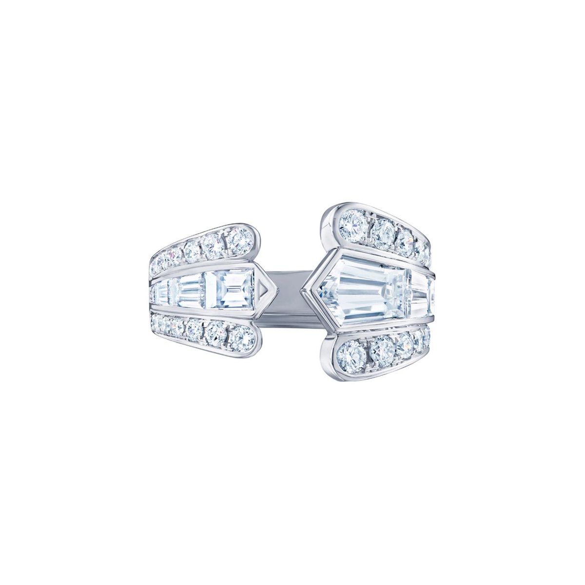 Duet Asymmetric Diamond Ring