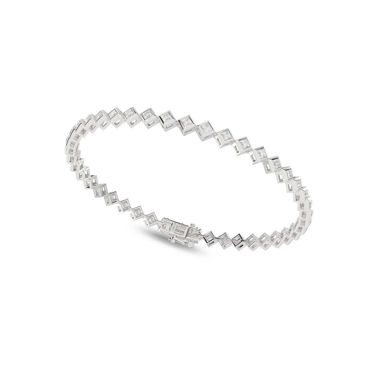 Bezel-Set Princess Tennis Bracelet