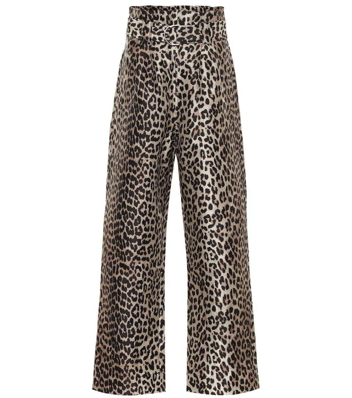 Leopard Jacquard Paperbag Pants