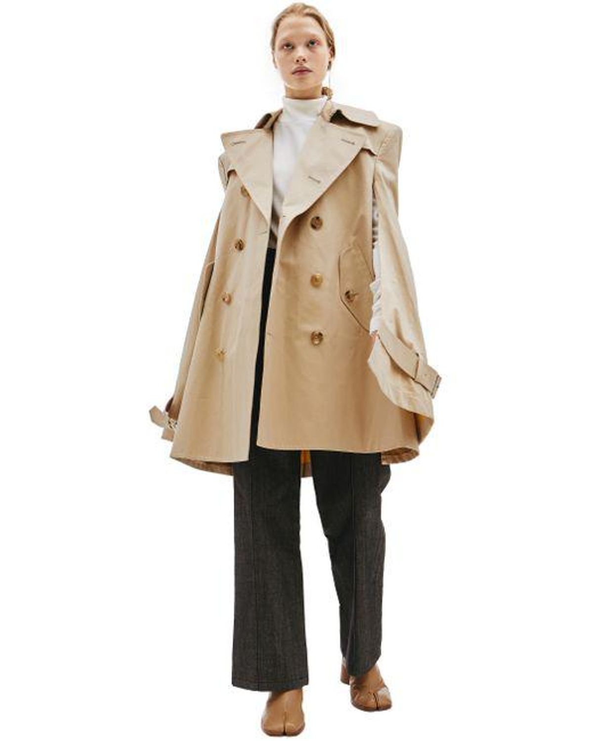 Beige Cotton Trench Coat