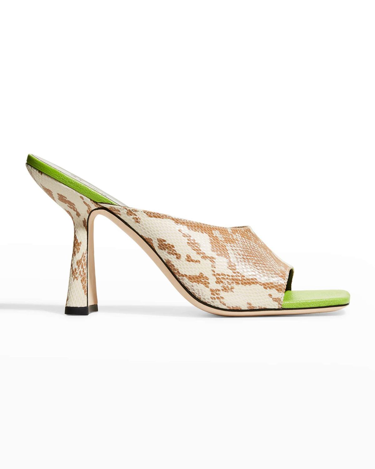 Zaya Snake-Print Slide High-Heel Sandal