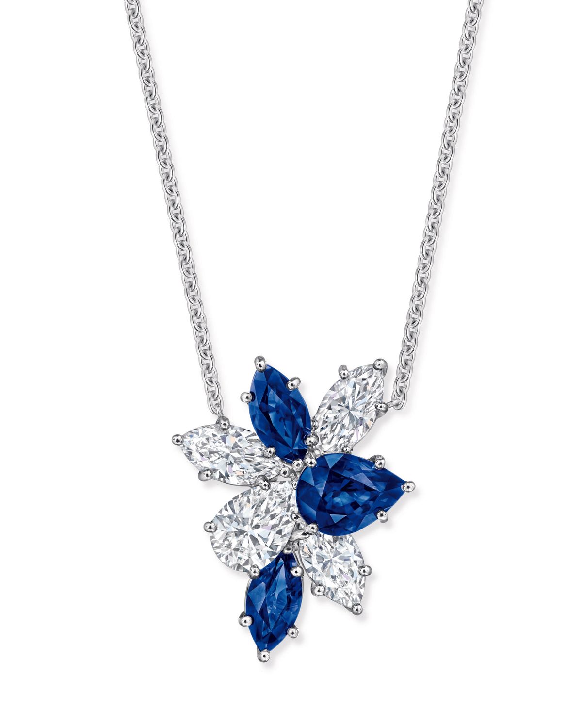 Winston Cluster Sapphire and Diamond Pendant