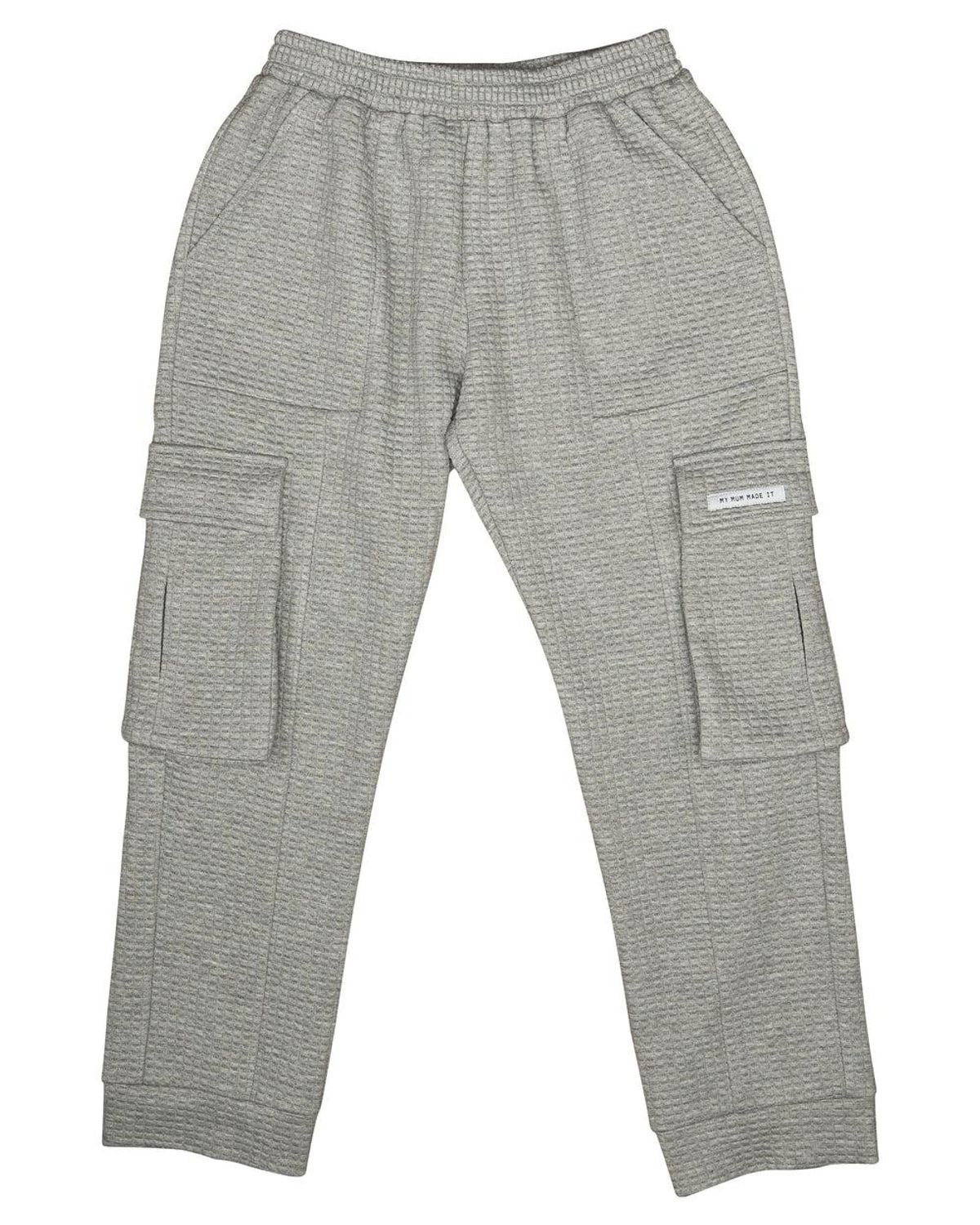 Grey Quilted Pocket Sweatpants