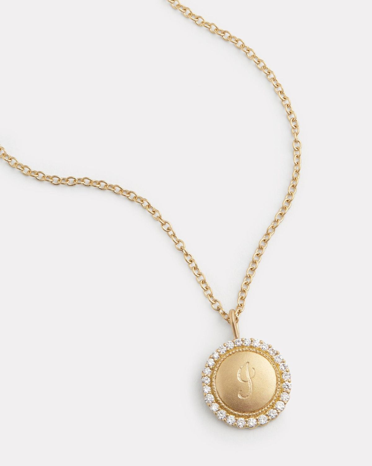 Petite Diamond Edged Pendant