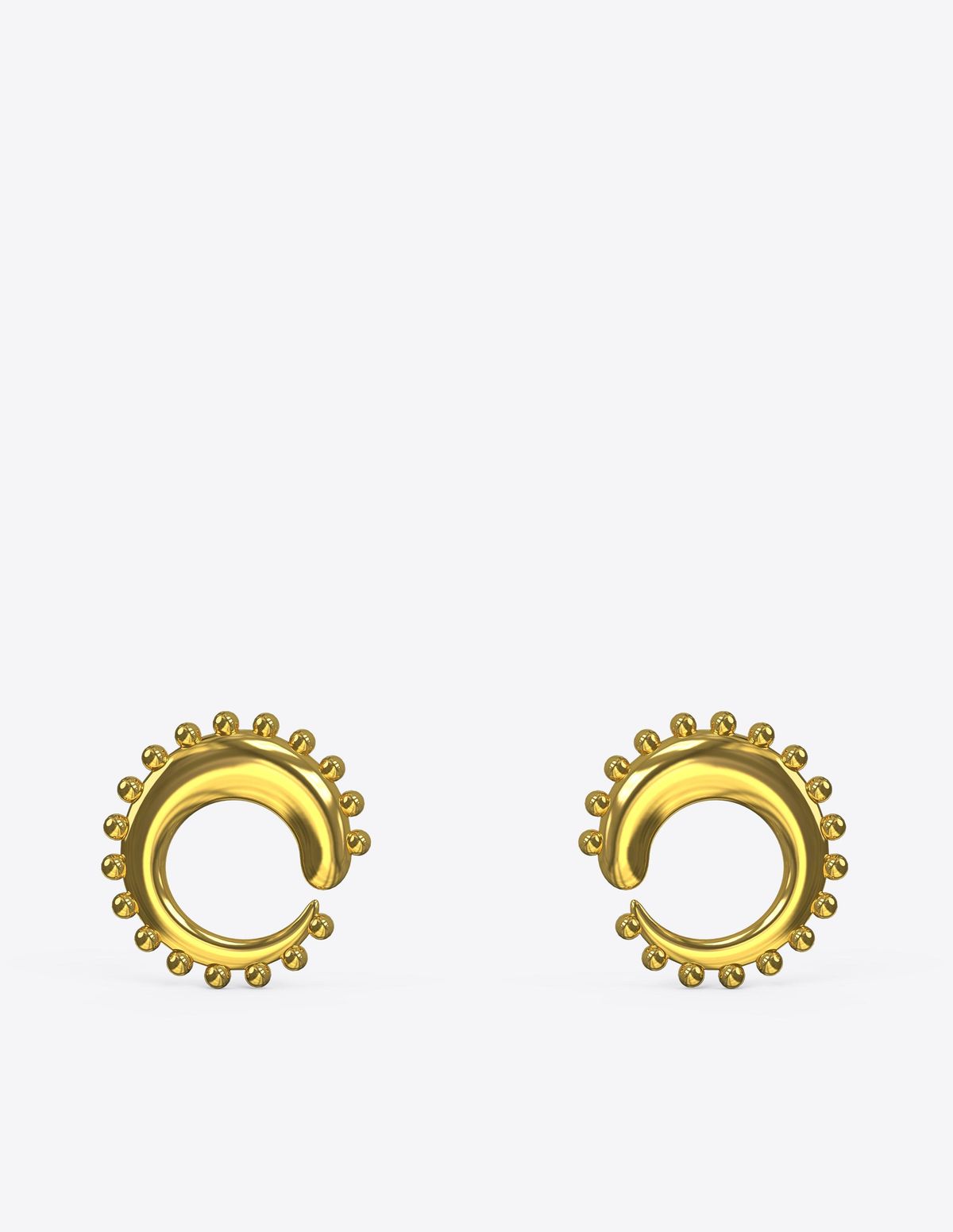 Khartoum Studs Embellished in Polished Gold Vermeil