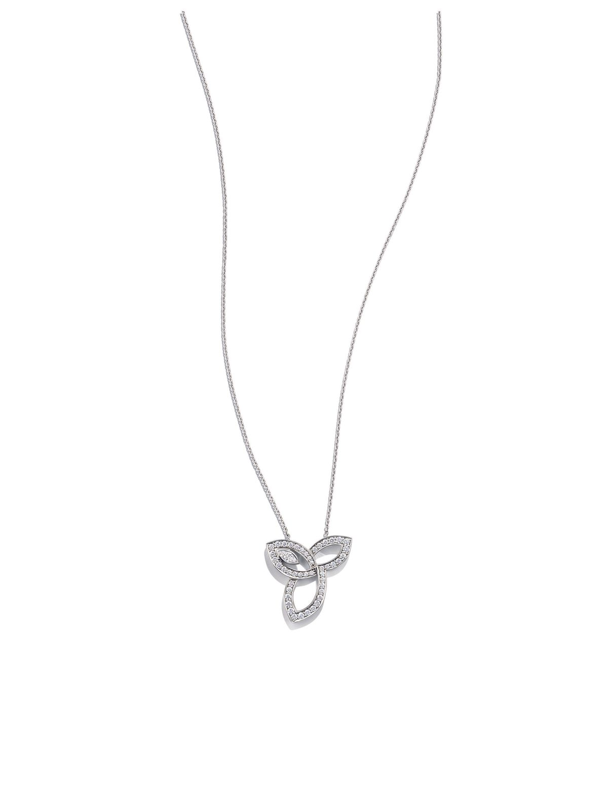 Lily Cluster Platinum Diamond Pendant