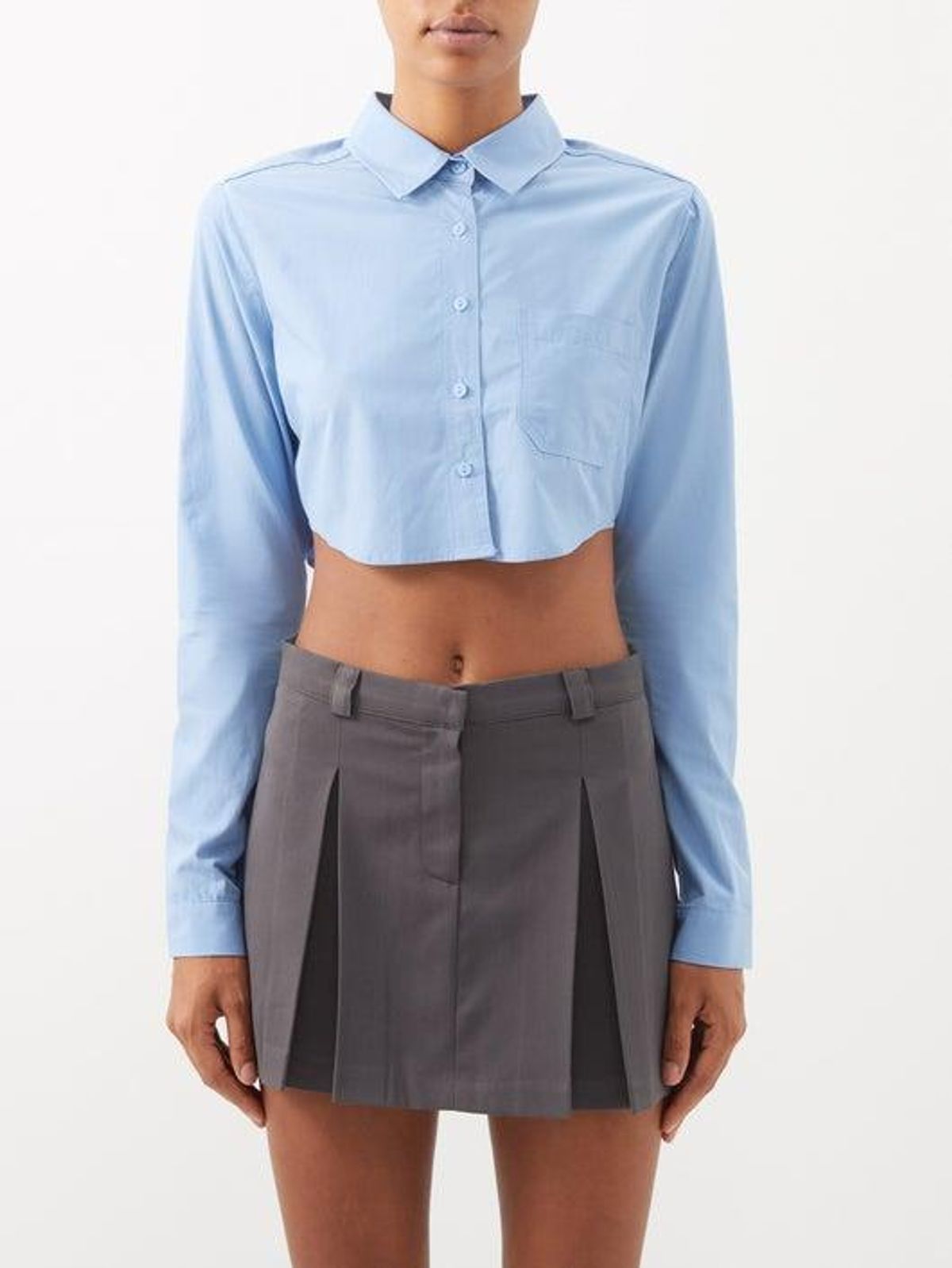 Eiko Cropped Cotton-poplin Shirt