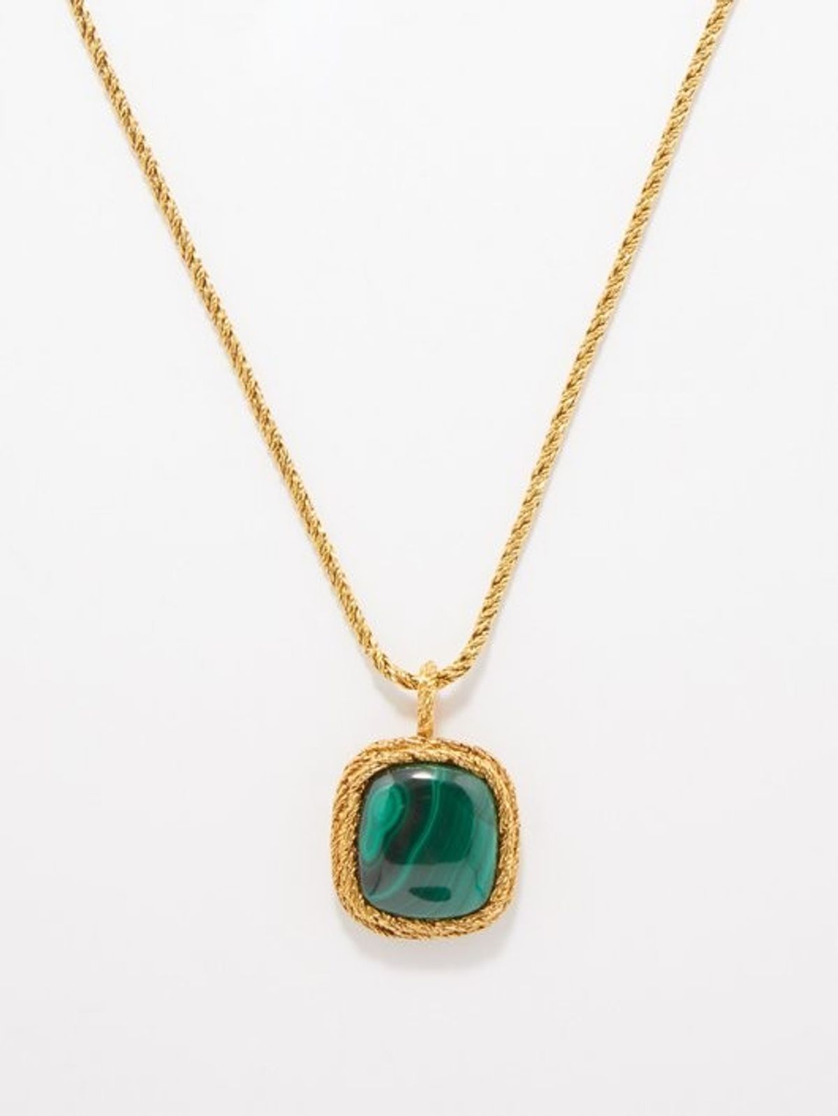 Miki Malachite &18kt Gold-plated Necklace