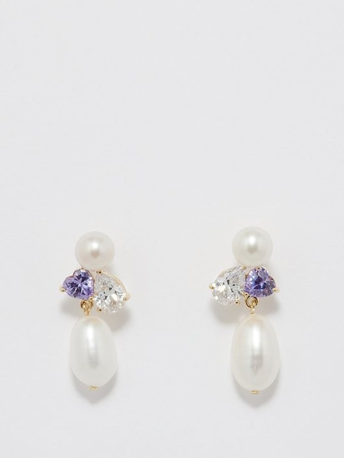 Pearl and 14kt Gold-plated Drop Earrings