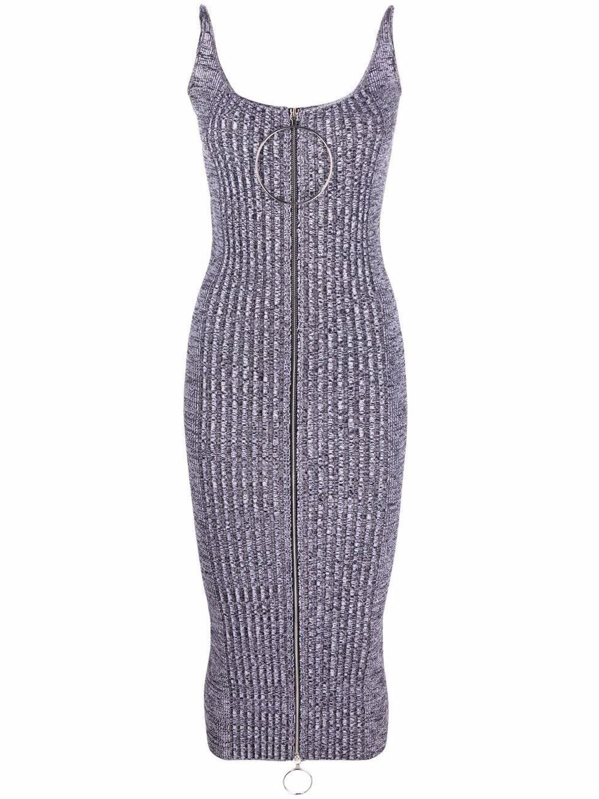 Ribbed-knit Zip Fastening Dress