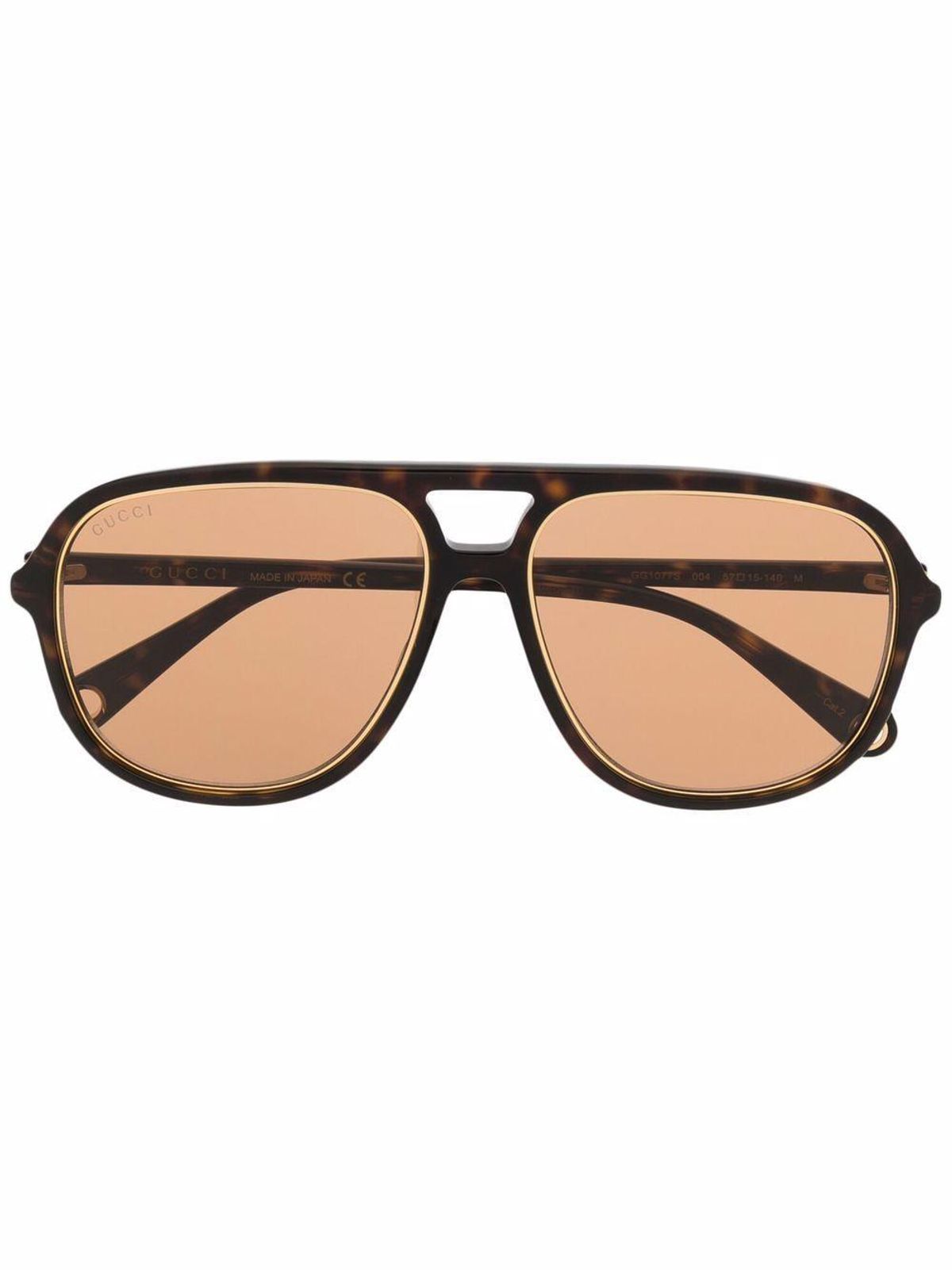 Tortoise-Shell Pilot Sunglasses