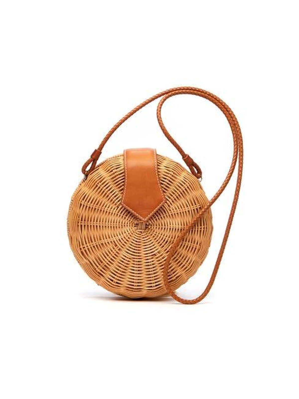 Natural Solid Romina Wicker Crossbody Bag