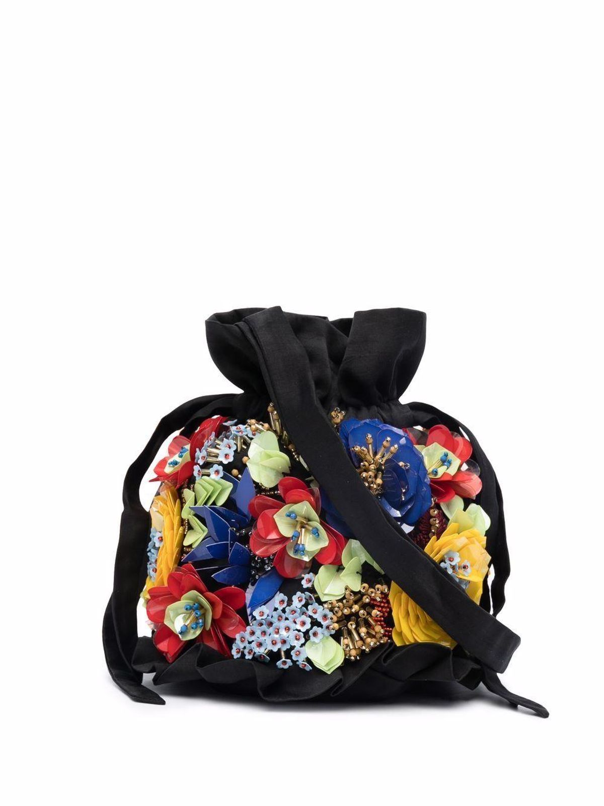 Floral Applique Bucket Bag