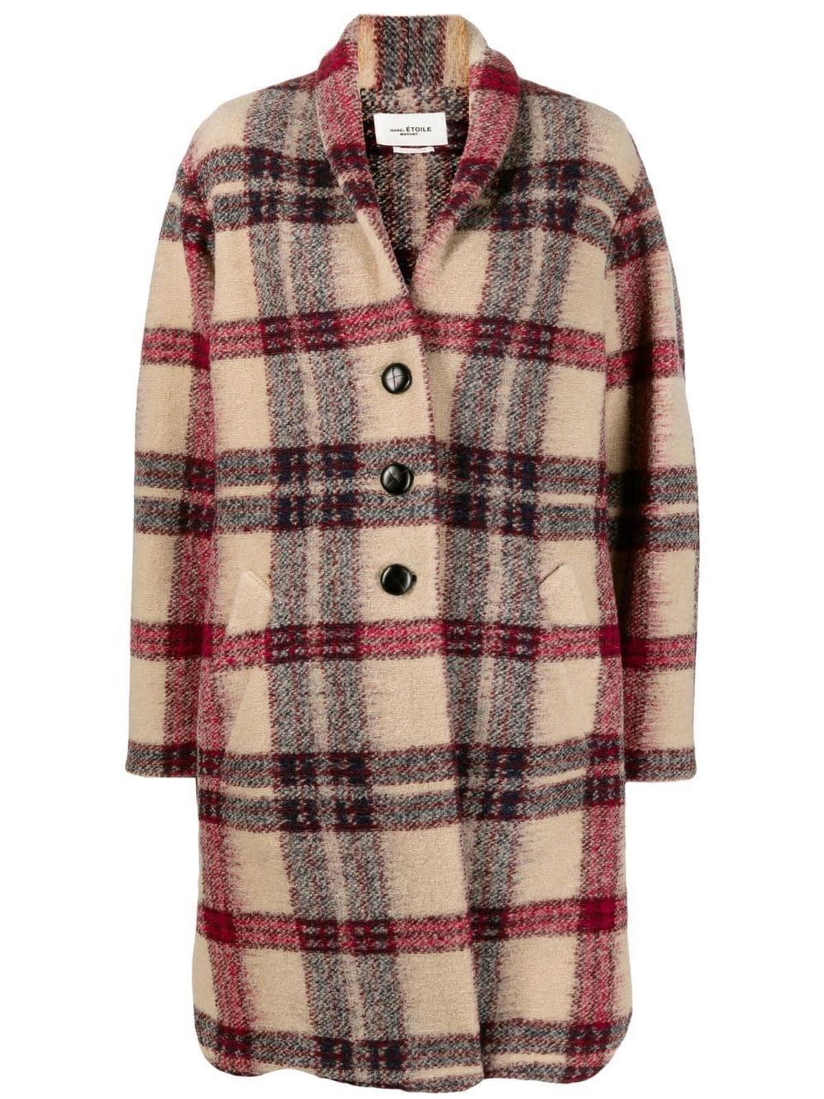 Oversized Check Print Coat