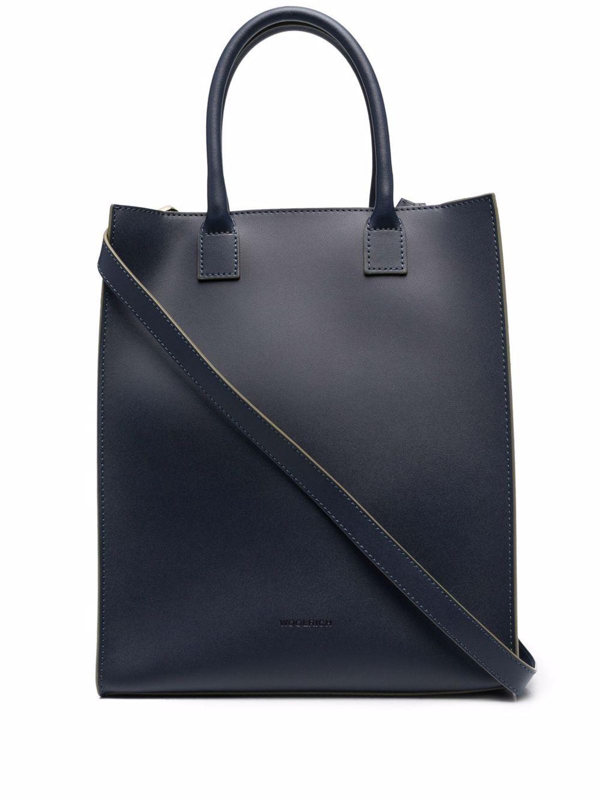 Embossed-Logo Leather Tote Bag