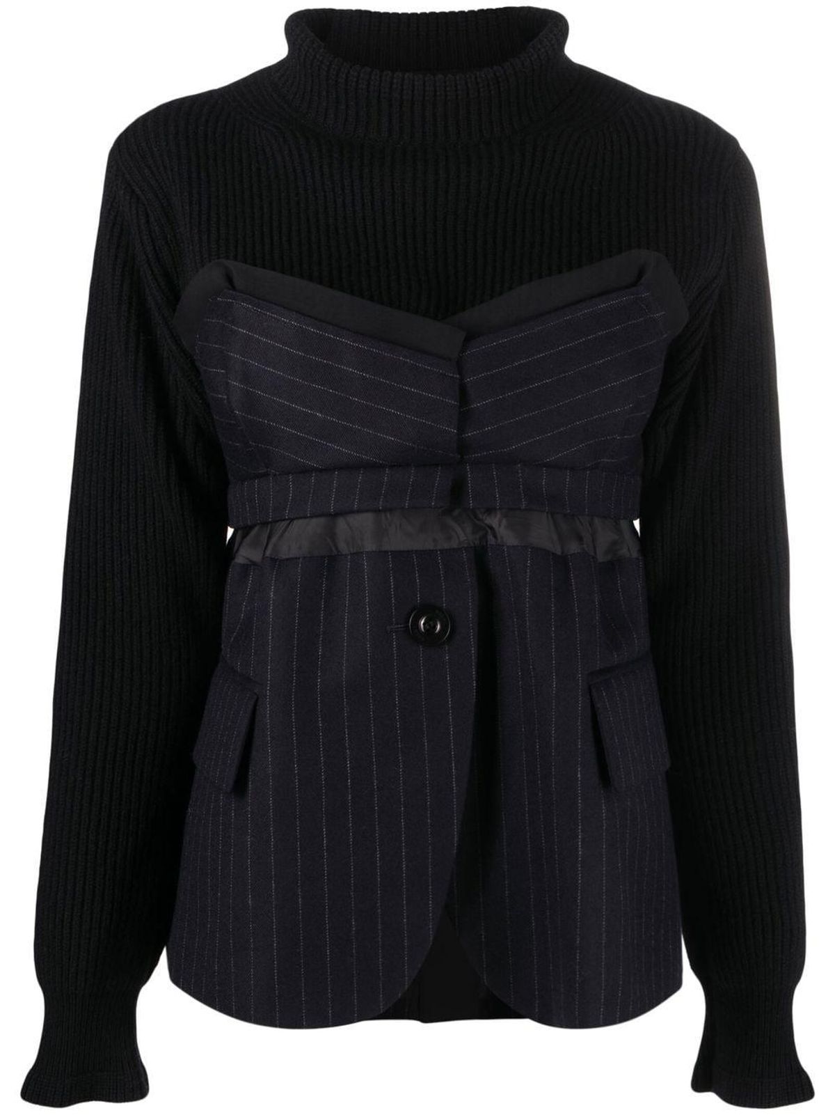 Roll-neck Panelled Jumper